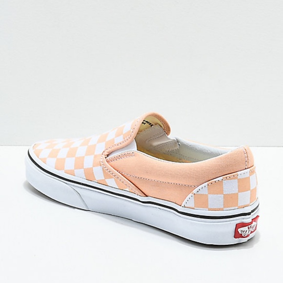 apricot vans checkerboard